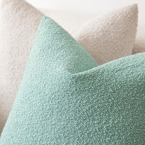 Pack 2, Cozy 22x22 Inch Foindtower of Decorative Textured Boucle Throw Pillow Covers Neutral Accent Solid Pillow Cases