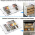 Clear Acrylic Spice Drawer Organizer, 4 Tier- 2 Set Expandable from 13" to 26" for Kitchen Spice Rack Tray