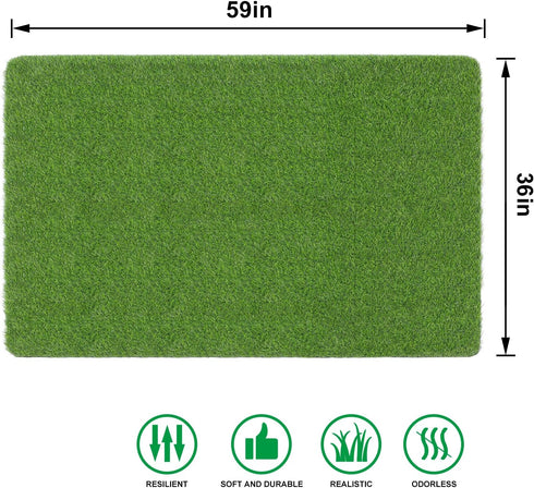 OLanto 36 59 Artificial Grass Mat, Turf Grass Front Door Mats Outdoor/Indoor, Realistic Fake Grass Rug for Dog