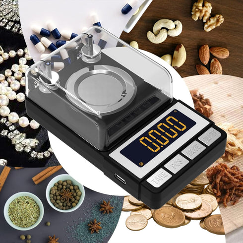 WEIGHTMAN Milligram Scale 50g / 0.001g, High Precision Jewelry Scale with 2X 20g Calibration Weight