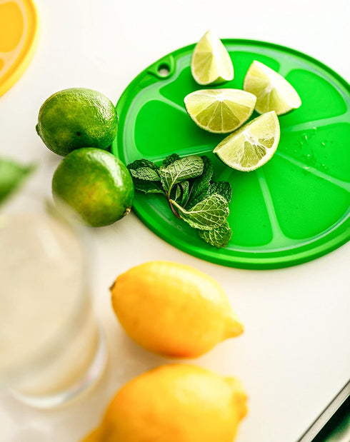 Dexas Citrus Slice Cutting Board/Serving Board, 9 inches, Lime