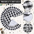 Yuboo Buffalo Plaid Tree Skirt, Black and White Check Mini 24 Inch for Tabletop Holiday Decor