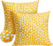 Set of 2 Outdoor Pillow Covers 16x16 Yellow Polka Dot Waterproof Decorative Pillow Cases for Summer Outdoor Sofa Bed