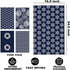 Hanamiya Na 4 Pcs Blue Flower Artistic Kitchen Towels, Blue Flower Absorbent Tea Hand Towel, Microfiber Dish Cloths