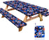 HobbLab Picnic Table Cover with Bench Covers Portable Table Cloth Built-in Storage Pocket
