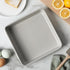 Martha Stewart Gallen 9 Inch Square Nonstick Carbon Steel Cake Pan, Cool Grey