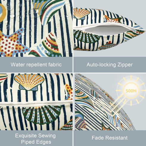 Set 2 20x20 LVTXIII of Patio Throw Pillows Covers Waterproof Fade Resistant Outdoor Throw Pillow Case, Fluffy