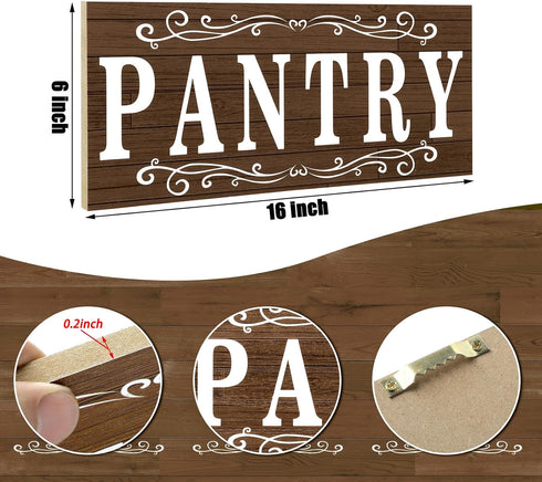 Pantry Sign Wall Decor, Farmhouse Wooden Rustic Retro Hanging Art for Home Room Holiday Decoration