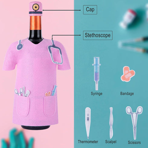 Nurse Gifts - Cool Christmas Gifts for Nurses, Wine Bottle Nurse Coat, Doctor Nurse Wine Bag for Celebrations