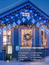 Outdoor,126 12 8 Star Icicle Lights Led Star Hanging String Light with Modes,Waterproof Connectable Fairy Star Window