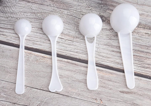 Sowaka 4 Pcs Measuring Spoons 1g 3g 5g 10g Plastic Teaspoon Tablespoon for Accurate Kitchen Measuring