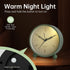 Analog Alarm Clock - 4 inch Super Silent Non Ticking Small Clock with Night Light, Battery Operated, Ideal Decor for