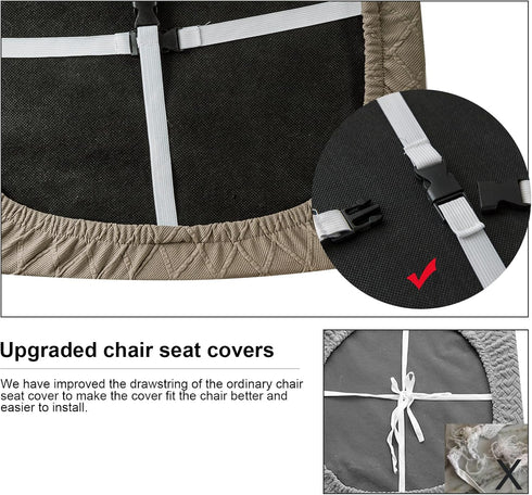 Genina Waterproof Seat Covers for Dining Room Chairs, Kitchen Chair Covers (Taupe, 4 Pcs)