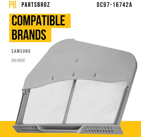 PartsBroz DC97-16742A Dryer Lint Trap Screen Filter Replacement, Compatible with Samsung Dryers, Ultra Durable
