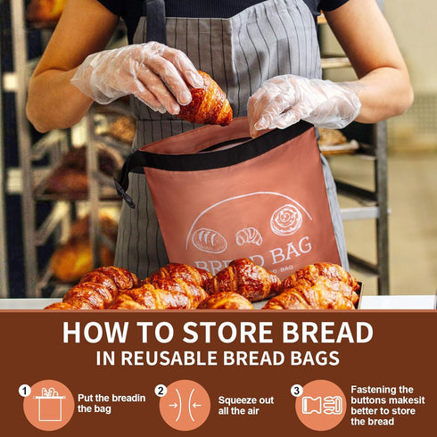 2-Pack, Bread Bags for Homemade, Beeswax Reusable Bread Bag for Sourdough XL-Reusable Waxed Food Storage Bag to Keep