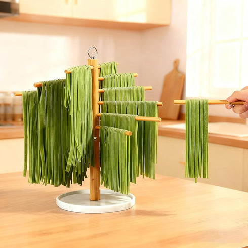 7 Pasta Drying Rack with Transfer Wand and Bars, noodle drying rack Easy to Transfer for Drying Pasta and Cooking