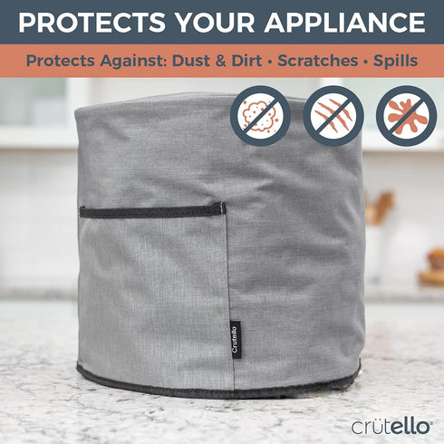 Crutello Dust Cover with Storage Pocket, Compatible with Instant Pot 8 Quart, Measures 13.25" x 14.75"