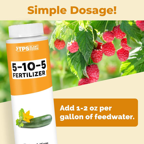 5-10-5 8oz (250ml) Fertilizer for Plants, Great for Root Vegetables, Fruiting Vegetables, and Flowers, Plant Fertilizer