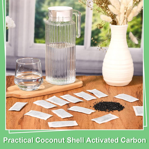 48 Packs Replacement Activated Charcoal Distiller Filters, Coconut Shell Activated Carbon Filter Sachets for Countertop