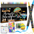 Betem Acrylic Paint Pens, 24-Pack Dual Tip Glass Markers, Quick-Drying Acrylic Markers,