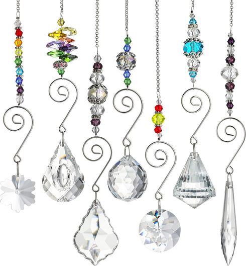 H&D HYALINE & DORA Set 7 Crystal Rainbow Suncatcher Glass Bead Chain
