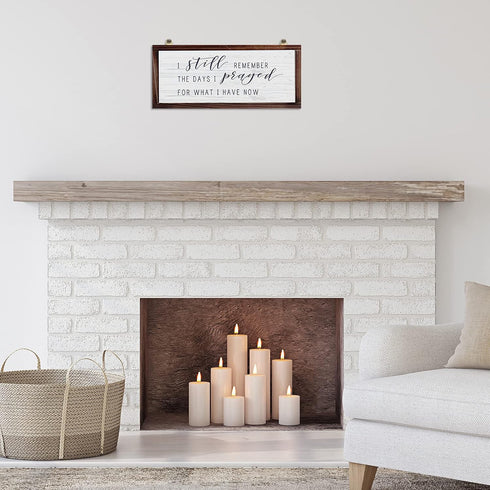 Rustic Hanging Wood Wall Sign, "I Still Remember the Days I Prayed for What I Have Now" Home Decor (White Background)