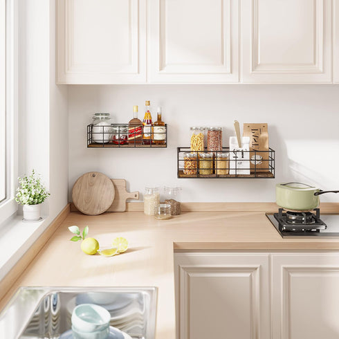 4 Sets Fixwal Wall Shelves, of Hanging Floating Shelves, Wall Mounted Shelves for Storage, Hanging Storage Shelf