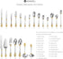 KEAWELL 2-Piece Large Serving Spoon, 18/10 Stainless Steel, Fine Sturdy Tablespoon, Dishwasher Safe, 9.4" (Gold Accent)