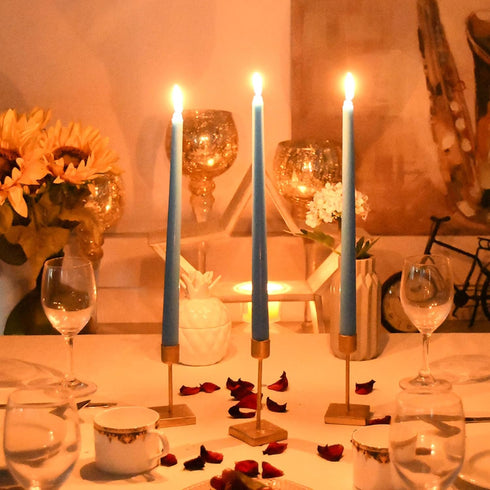 Zest Candle 12-Piece Taper Candles, 12-Inch, Light Blue