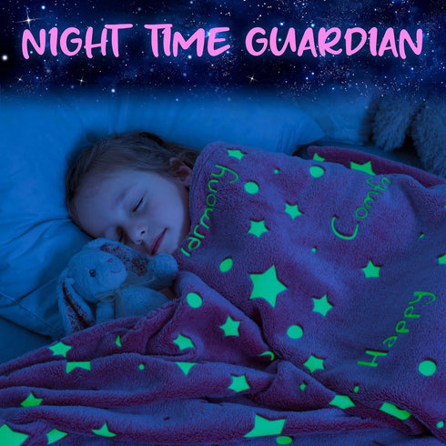 Mermaid Tail Blanket for Girls, Glow in The Dark Sleeping Bag, Plush Cozy Soft Fleece Throw for Age 2-12, Valentine's