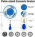 4 Ceramic Garlic Grater Plate - Handmade Pcs Press - Natural Grinder - Decorative Mincer - Ginger, Cheese Grater - Hand