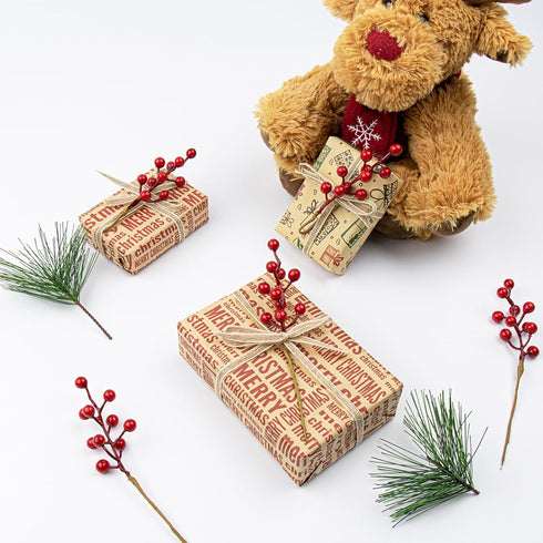 50 Pack 6.5 Inch LLZLL Berry Stems for Christmas Tree Christmas Berries Stems Artificial Red Berry Picks for Xmas