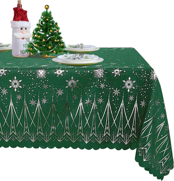 LUSHVIDA Christmas Tablecloth, 60 x 120 Inch Rectangle Table Cloth Washable Water