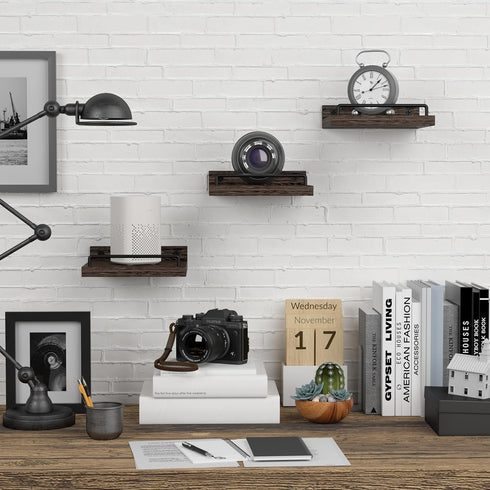 6X6 Inches Set 3 RYOFOBETTO Small Floating Shelf, Farmhouse Wall Shelves for Living Room, Bedroom, Picture Frames