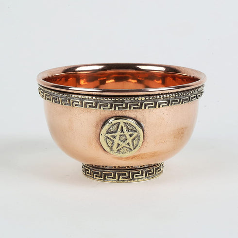 Indian Consigners Small Altar Witchcraft Serving Bowl, Offering or Smudging Bowl (Pentagram Bowl)