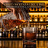 6 Set 18oz Set Cocktail Mixing Glass, veecom Piece Crystal Bar Mixing Glass Bartender with Bamboo Stand, Old Fashioned