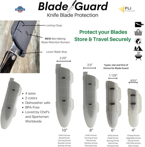 Blade Guard Knife Blade Protection Cover, Secure Fit Sheath for Storage or Transport, Dishwasher Safe BPA-Free, Clear