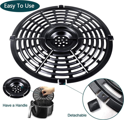 Air Fryer Replacement Grill Pan for Power Dash Chefman 5QT Air Fryers Non-Stick Crisper Plate (8.46in/5QT)