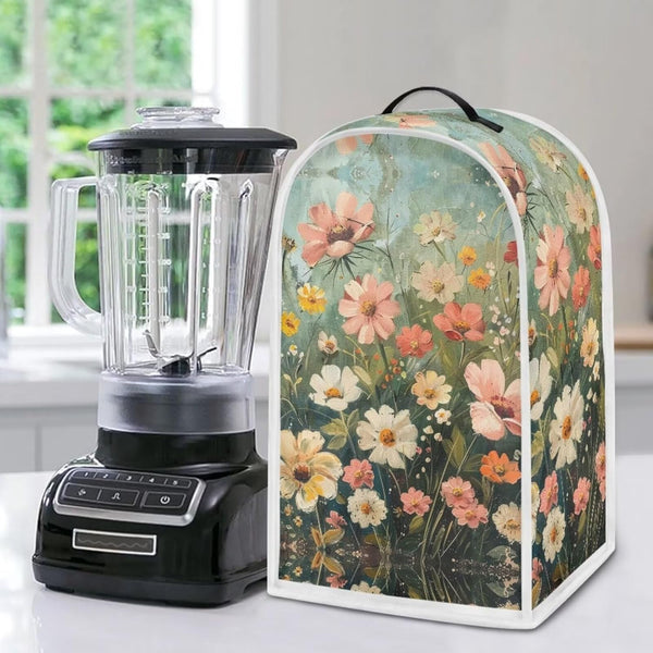 Blender Cover Dust Cover, Floral Food Processor Cover with Top Handle, Anti-Fingerprint Coffee Maker Cover, Kitchen