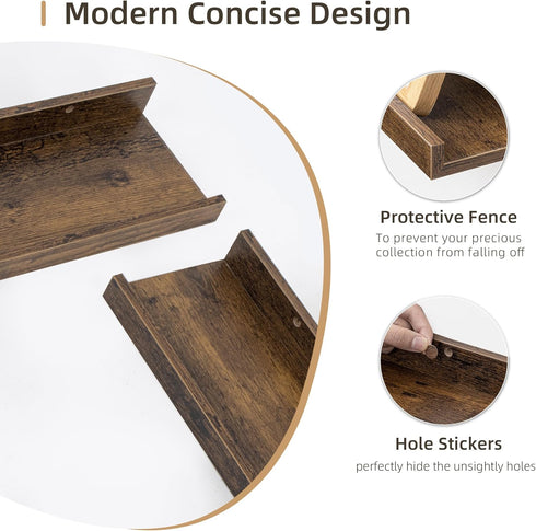 Set 4, 24 inch Acovy Picture Ledge Shelf, Wood Floating Shelves of Picture Ledge Shelves, Photo Ledge Nursery Book