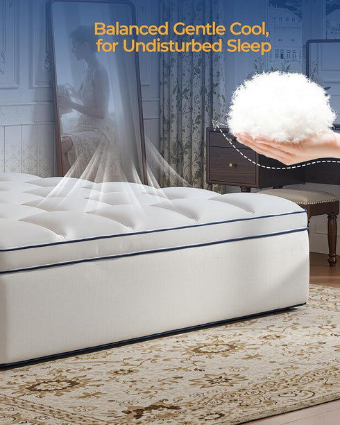 Sleep,3D+7D 8-23 Inch KAYFIA TwinXL Mattress Topper,Extra Thick Mattress Pad Cover for Deep Snow Down Alternative Fill