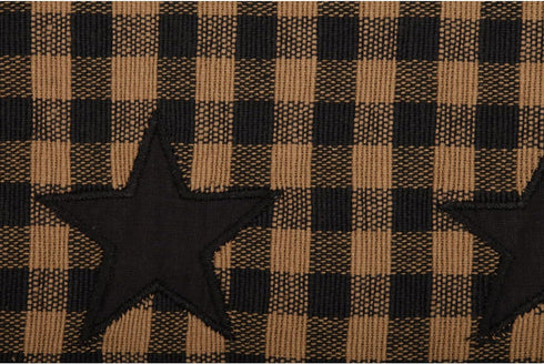 VHC Brands Black Star Cotton Woven Quilted Runner, 13x36, Black