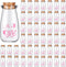 Sieral 48 Pcs Baby Shower Party Favors for Girls, 3.4 oz Small Glass Bottles, Mini Jars with Cork Lids for Guests
