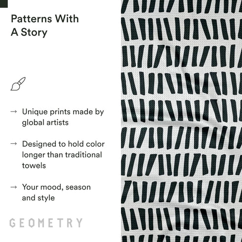 18" 30" 1 Pack GEOMETRY Kitchen Tea Towels - Quick Dry Microfiber Dish Towels for Kitchen All Lined Up, x