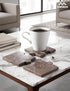 Set 4 Oceanic Stone Marble Drink Coasters of Square Coasters for Coffee Table Living Room Dining Table & Kitchen Decor