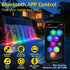 IP68 (Set 2) T-SUN Color Changing Pond Lights LED Underwater APP and Remote Control Submersible Fountain Lights