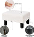 BRIAN & DANY Small Foot Stool Ottoman, Footstool with Legs, Teddy Velvet Foot Rest for Living Room, Bedroom and Office