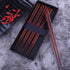 Antner 5 Pairs Hardwood Chopsticks, Japanese Style Reusable Hand-Carved Natural Wood with Gift Box