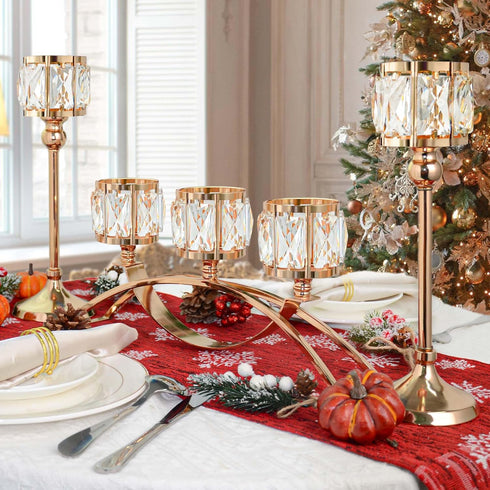 Sets,Wedding (Set 3 Crystal Bowl Tealight Candelabra Votive Candle Stand/Candleholder Centerpieces Candlestick Holders