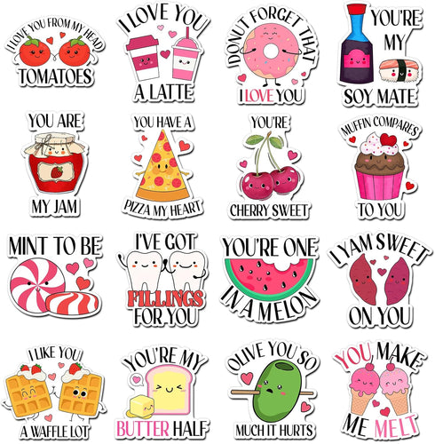 16 Pcs Valentine's Day Magnets, Funny Cute Refrigerator Magnets for Home Decorations, Love Puns Magnets for Valentine's